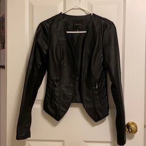 Faux leather jacket.